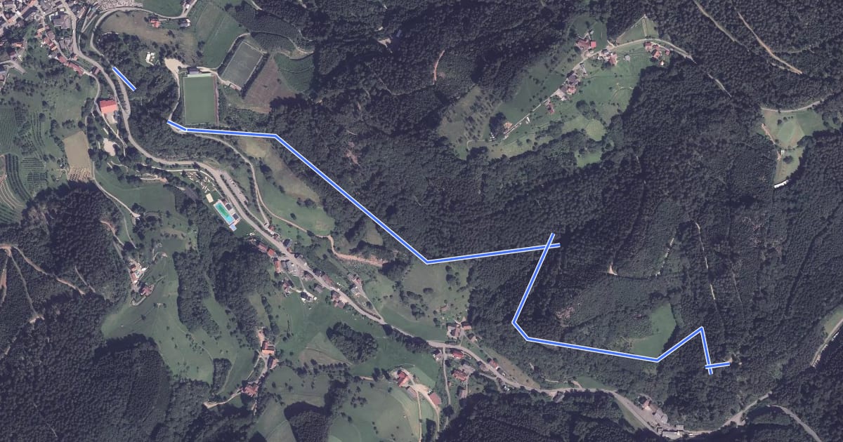 Маршрут Bad Peterstal Aufgang Sportplatz - Frentzeck на спутниковом снимке