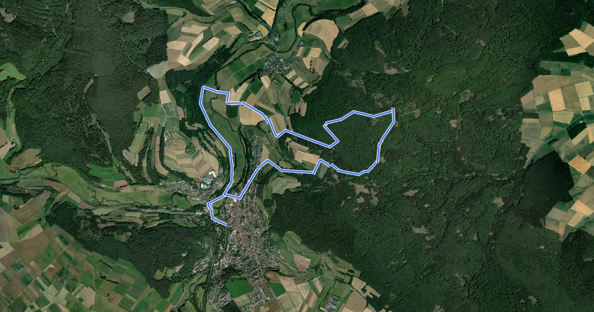 Маршрут Bad Salzschlirf Rhön 2 на спутниковом снимке