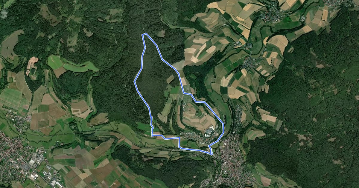 Маршрут Bad Salzschlirf Rhön 3 на спутниковом снимке