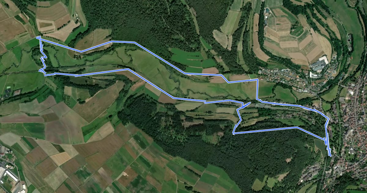 Маршрут Bad Salzschlirf Rhön 4 на спутниковом снимке