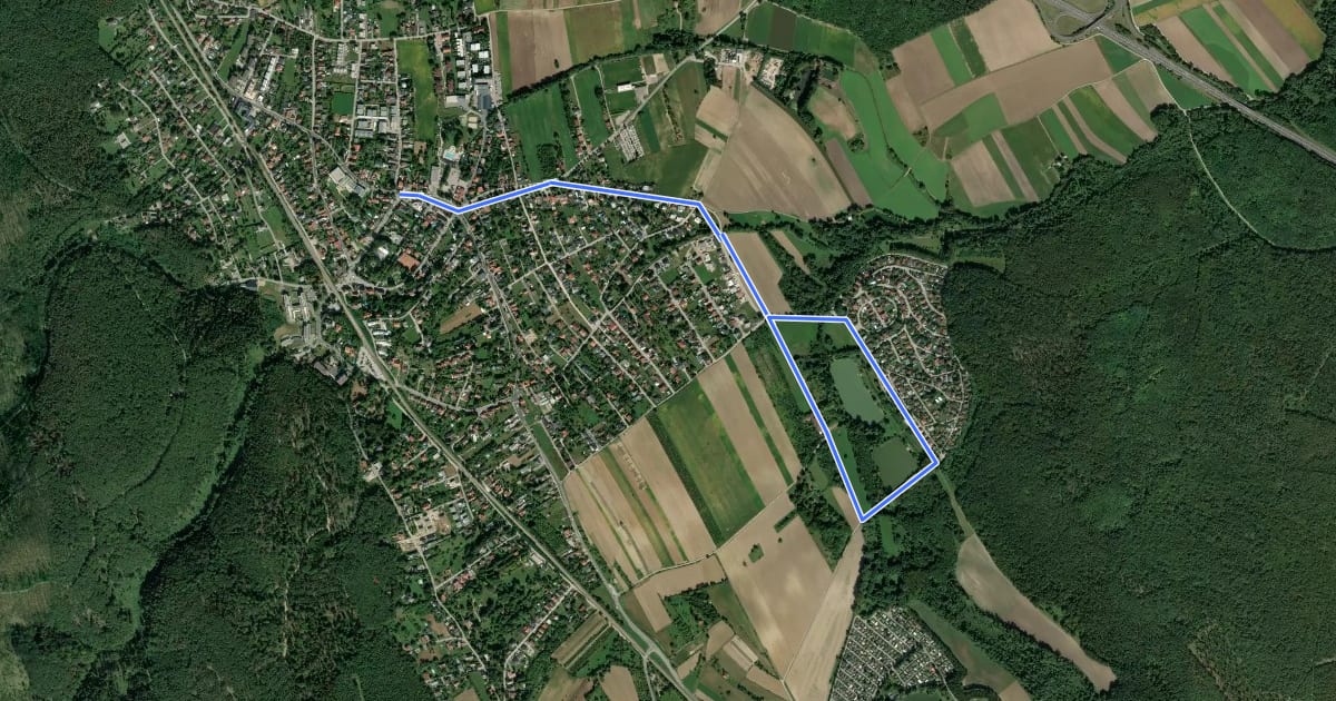 Маршрут Bad Sauerbrunn - Keltenberg Siedlung на спутниковом снимке