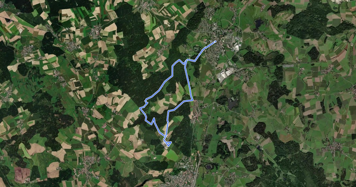 Маршрут Bad Schussenried: Wanderweg 1 на спутниковом снимке