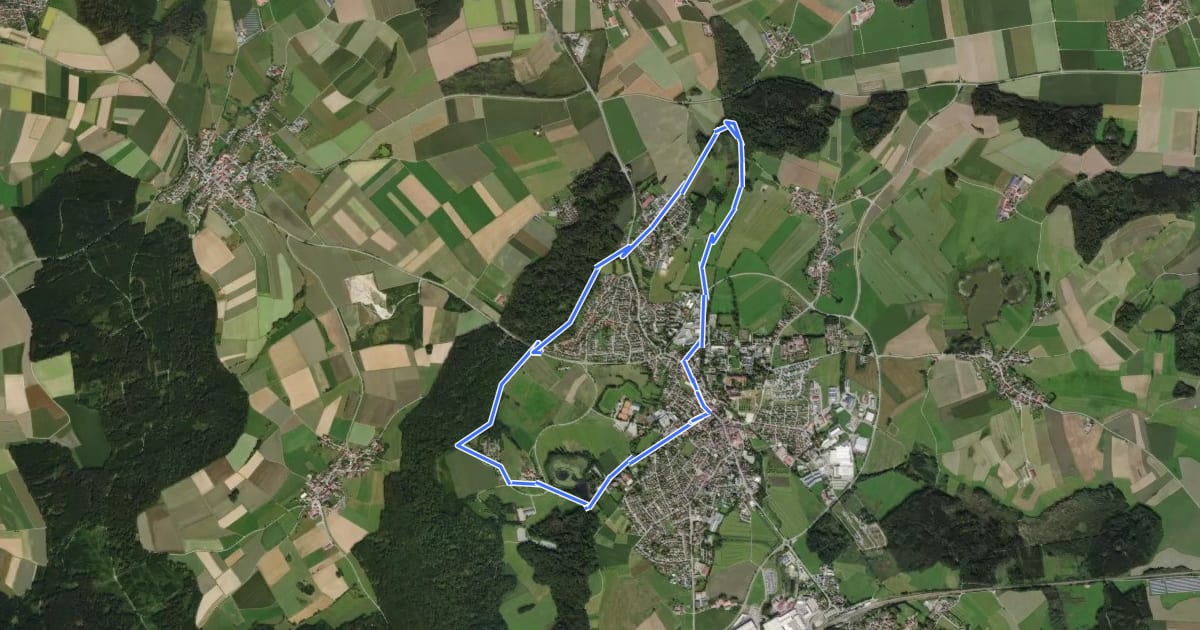 Маршрут Bad Schussenried: Wanderweg 2 на спутниковом снимке
