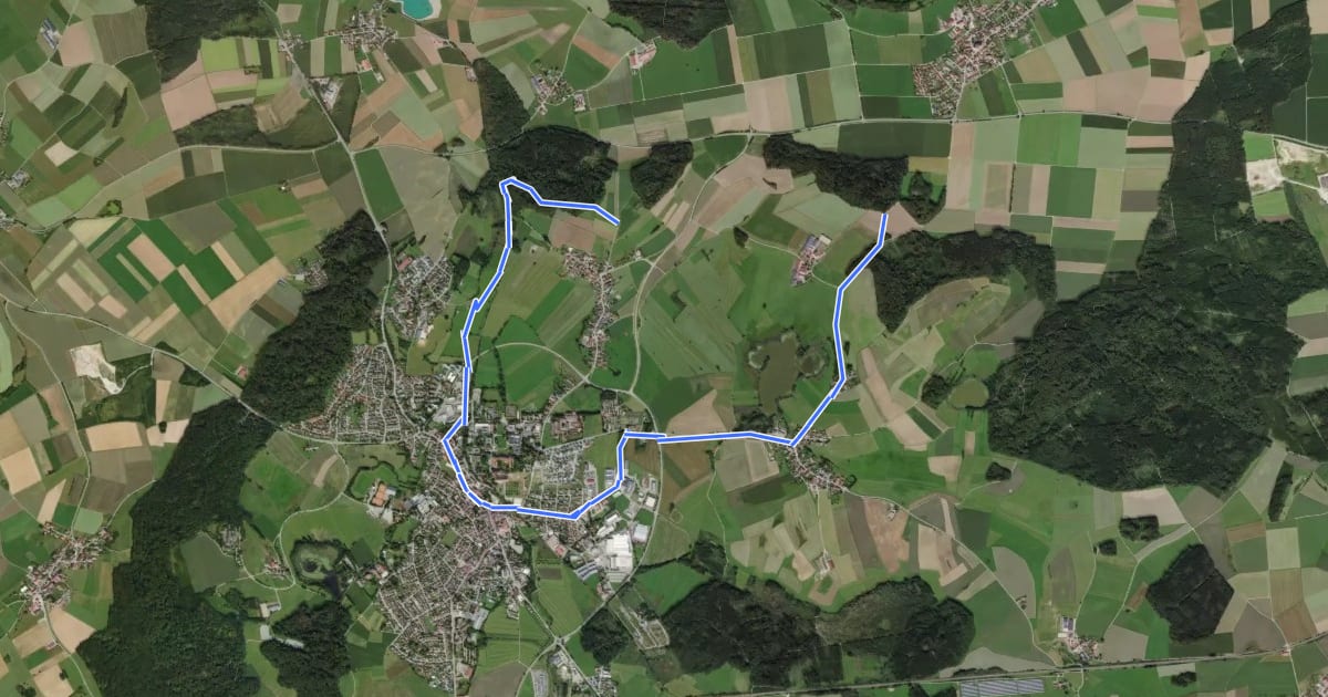 Маршрут Bad Schussenried: Wanderweg 5 на спутниковом снимке