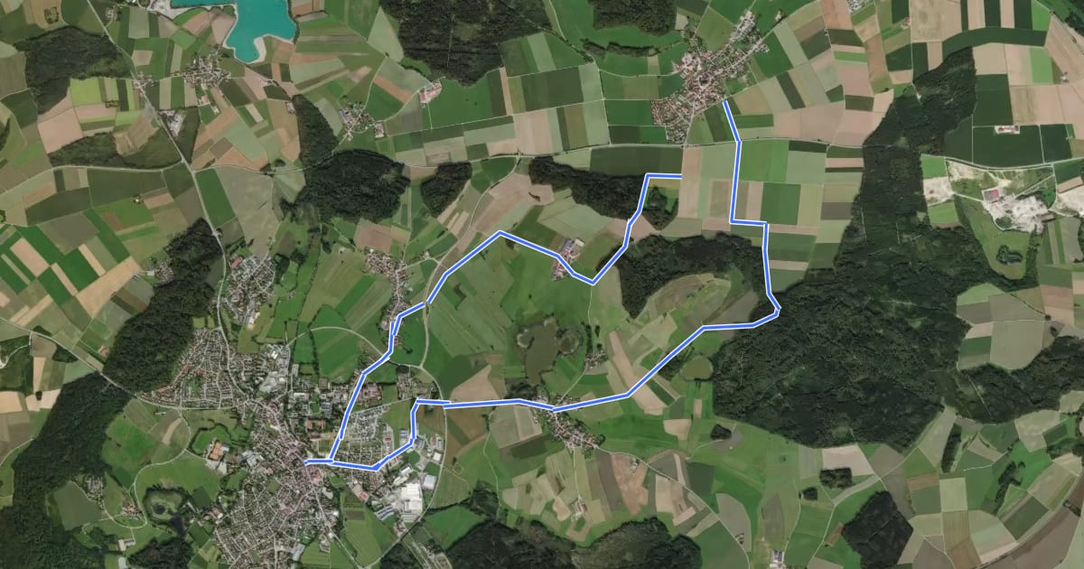 Маршрут Bad Schussenried: Wanderweg 6 на спутниковом снимке