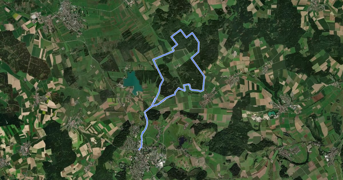 Маршрут Bad Schussenried: Wanderweg 7 на спутниковом снимке
