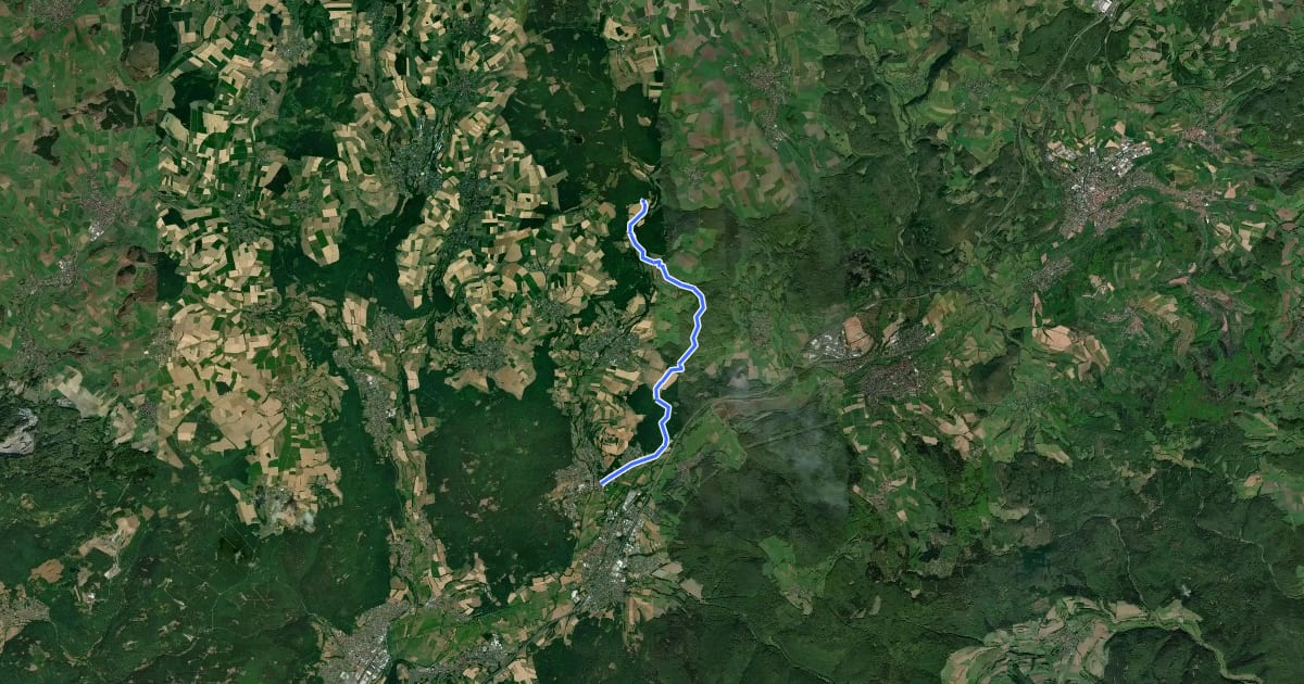 Маршрут Bad Soden-Salmünster Wanderweg Nr. 10 на спутниковом снимке