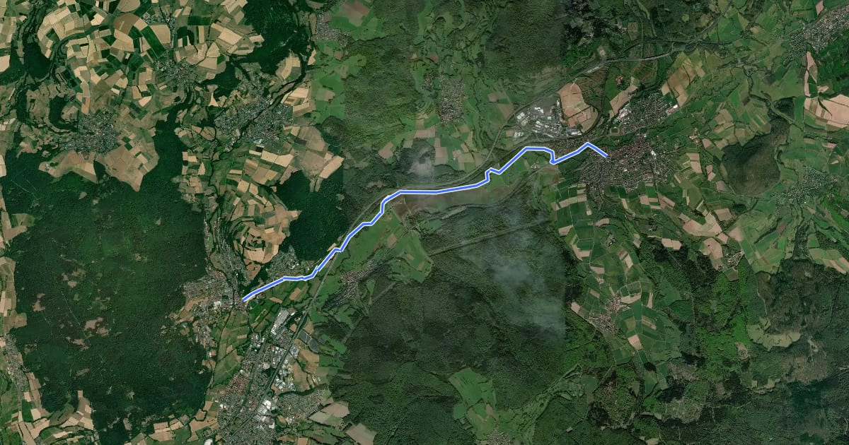 Маршрут Bad Soden-Salmünster Wanderweg Nr. 13 на спутниковом снимке