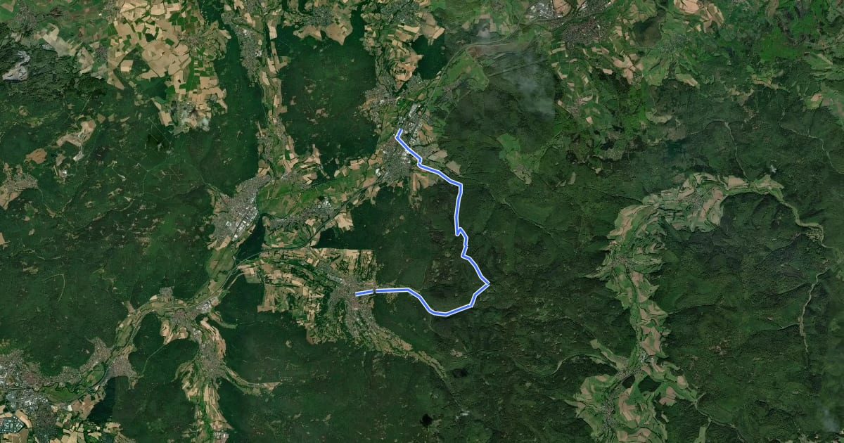 Маршрут Bad Soden-Salmünster Wanderweg Nr. 22 на спутниковом снимке