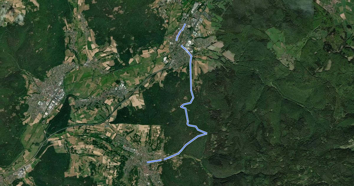 Маршрут Bad Soden-Salmünster Wanderweg Nr. 23 на спутниковом снимке