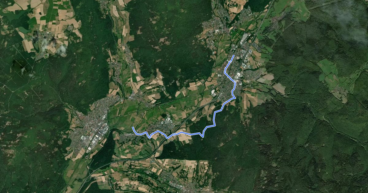 Маршрут Bad Soden-Salmünster Wanderweg Nr. 26 (veraltet?) на спутниковом снимке