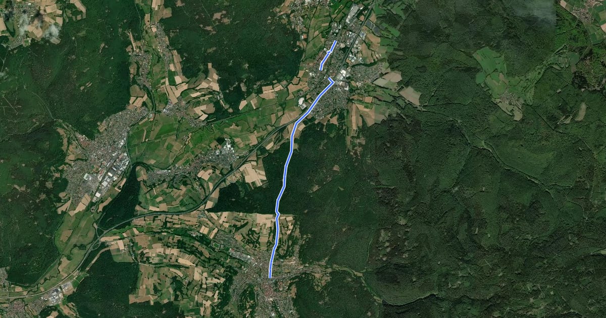 Маршрут Bad Soden-Salmünster Wanderweg Nr. 27 (veraltet?) на спутниковом снимке