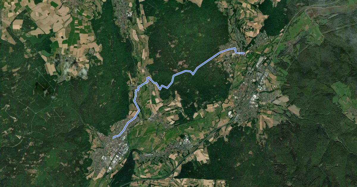 Маршрут Bad Soden-Salmünster Wanderweg Nr. 3 на спутниковом снимке
