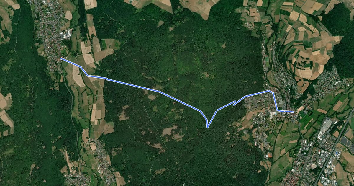 Маршрут Bad Soden-Salmünster Wanderweg Nr. 4 на спутниковом снимке