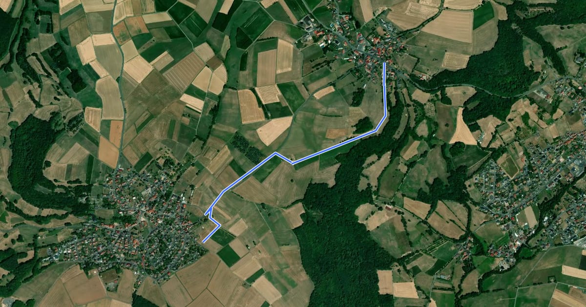 Маршрут Bad Soden-Salmünster Wanderweg Nr. 5A на спутниковом снимке