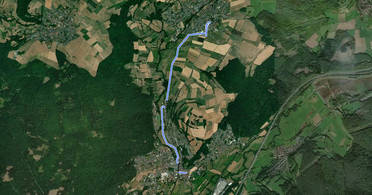 Маршрут Bad Soden-Salmünster Wanderweg Nr. 8 на спутниковом снимке