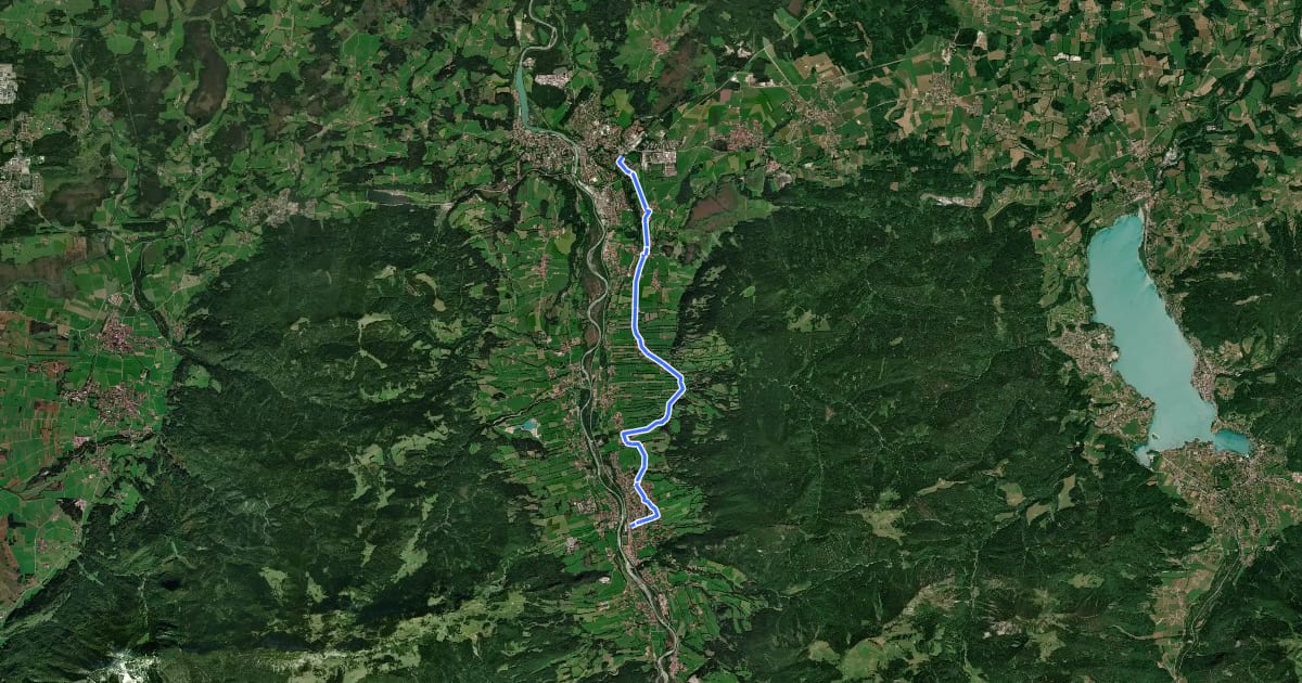 Маршрут Bad Tölz - Lenggries на спутниковом снимке