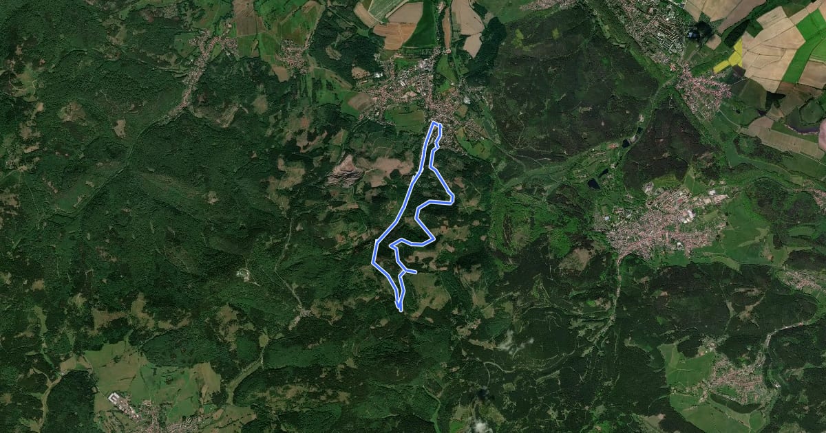 Маршрут Bad Tabarzer Vulkansteig - GEO Route 8 на спутниковом снимке