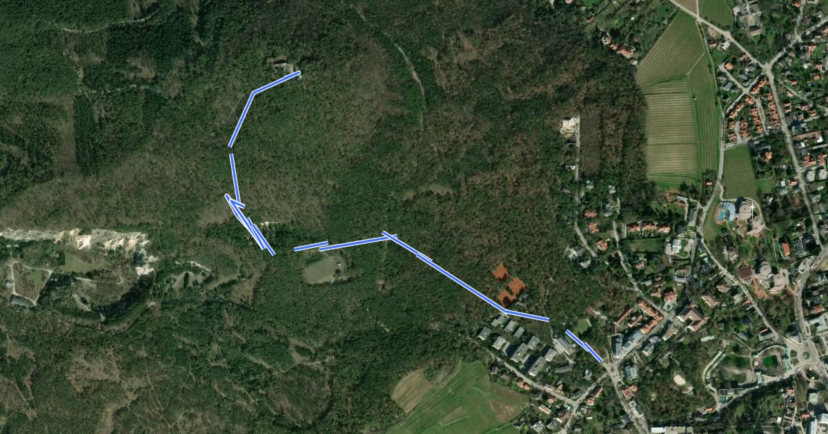 Маршрут Bad Vöslau - Roverhütte -Harzberg на спутниковом снимке