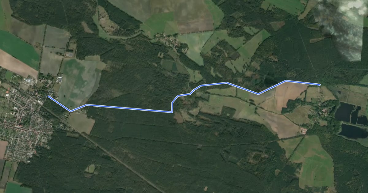 Маршрут Bad Wilsnack (45) - Plattenburg (59) на спутниковом снимке