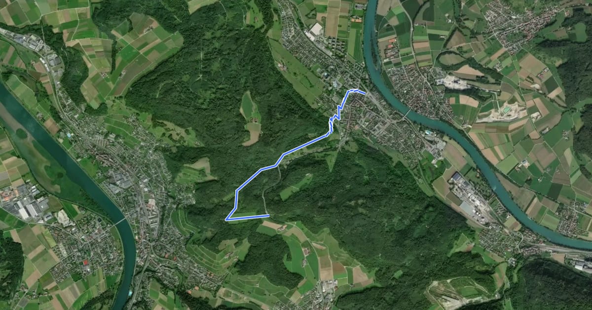 Маршрут Bad Zurzach - Zurzacherberg на спутниковом снимке
