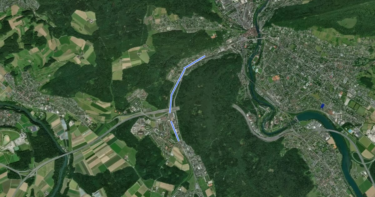 Маршрут Baden-Dättwil на спутниковом снимке