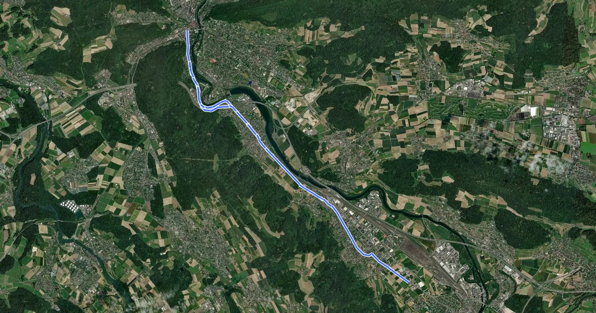 Маршрут Baden-Dietikon на спутниковом снимке