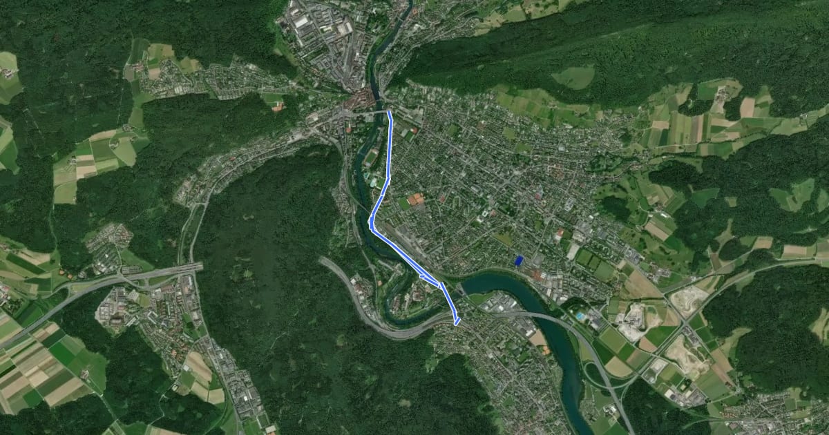 Маршрут Baden-Neuenhof на спутниковом снимке