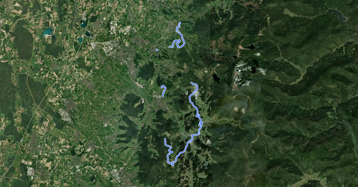 Маршрут Badischer Panoramaweg на спутниковом снимке