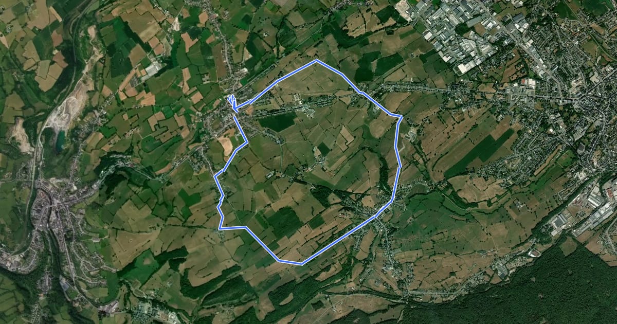 Маршрут Baelen et ses deux villages на спутниковом снимке