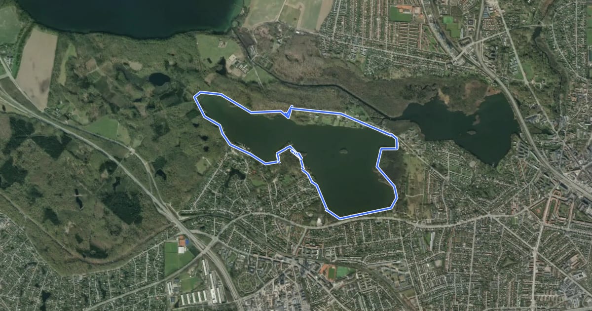 Маршрут Bagsværd Sø rundt на спутниковом снимке