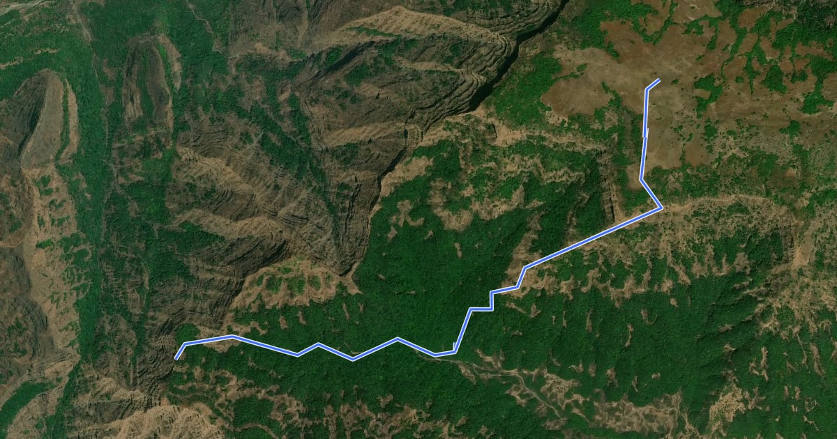 Маршрут Bahirichi to Koleshwar на спутниковом снимке