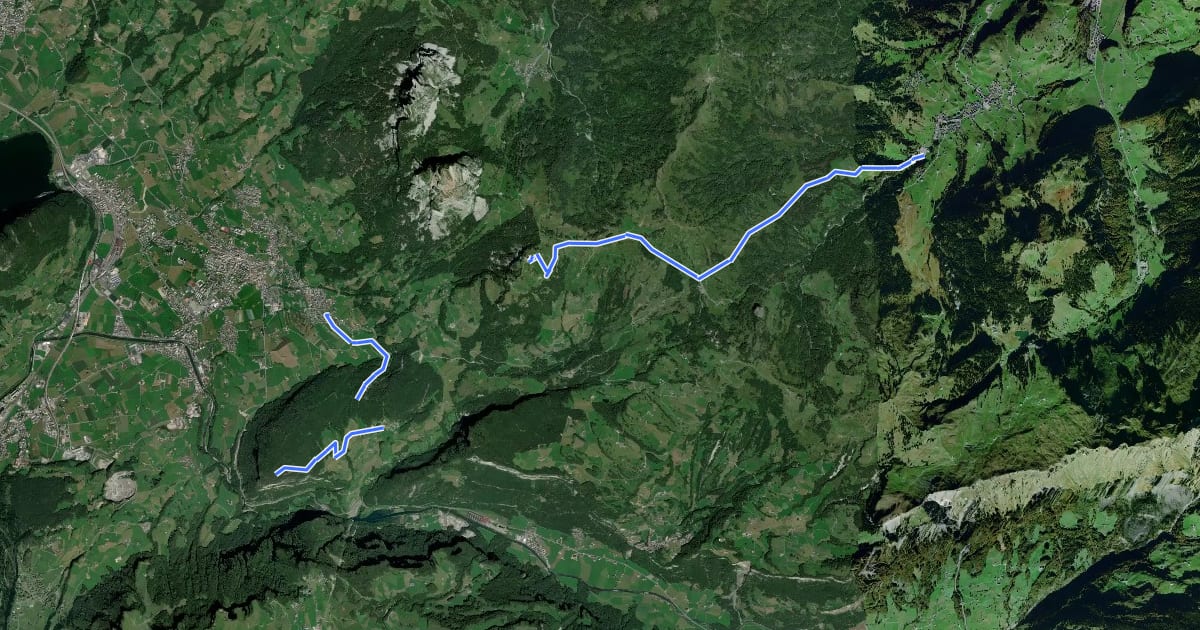Маршрут Bahnentour Mytehnregion Hoch-Ybrig на спутниковом снимке