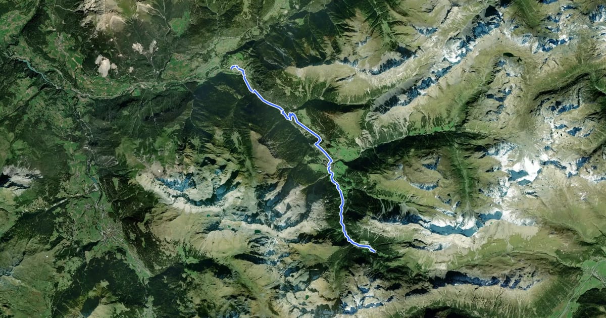 Маршрут Bahnerlebnisweg Albula на спутниковом снимке