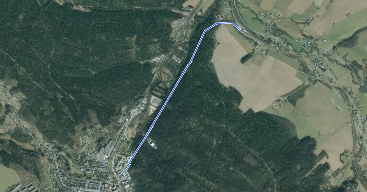 Маршрут Bahnhofsweg на спутниковом снимке