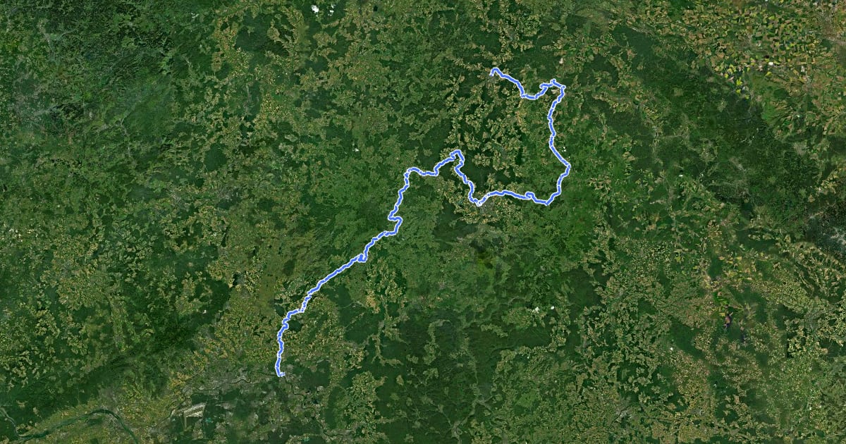 Маршрут Bahnradweg Hessen на спутниковом снимке