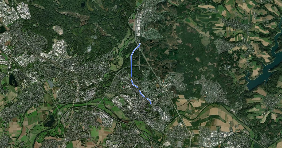 Маршрут Bahntrassenradweg Aggertalbahn Abschnitt Lohmar-Siegburg на спутниковом снимке