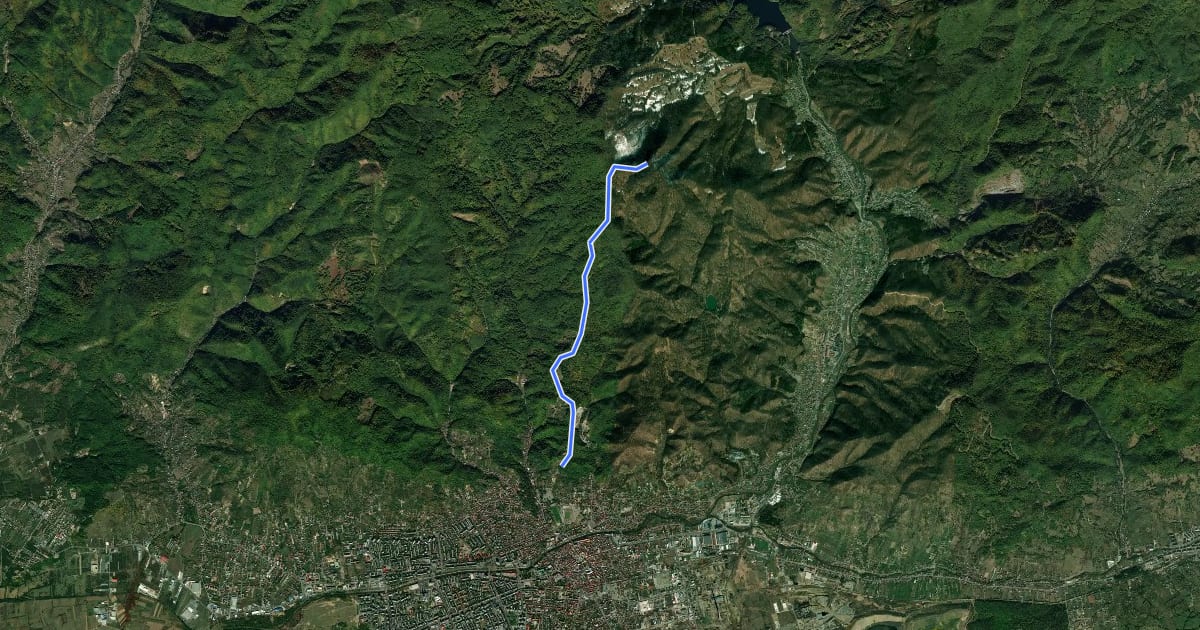 Маршрут Baia Mare - Piatra Șoimului на спутниковом снимке