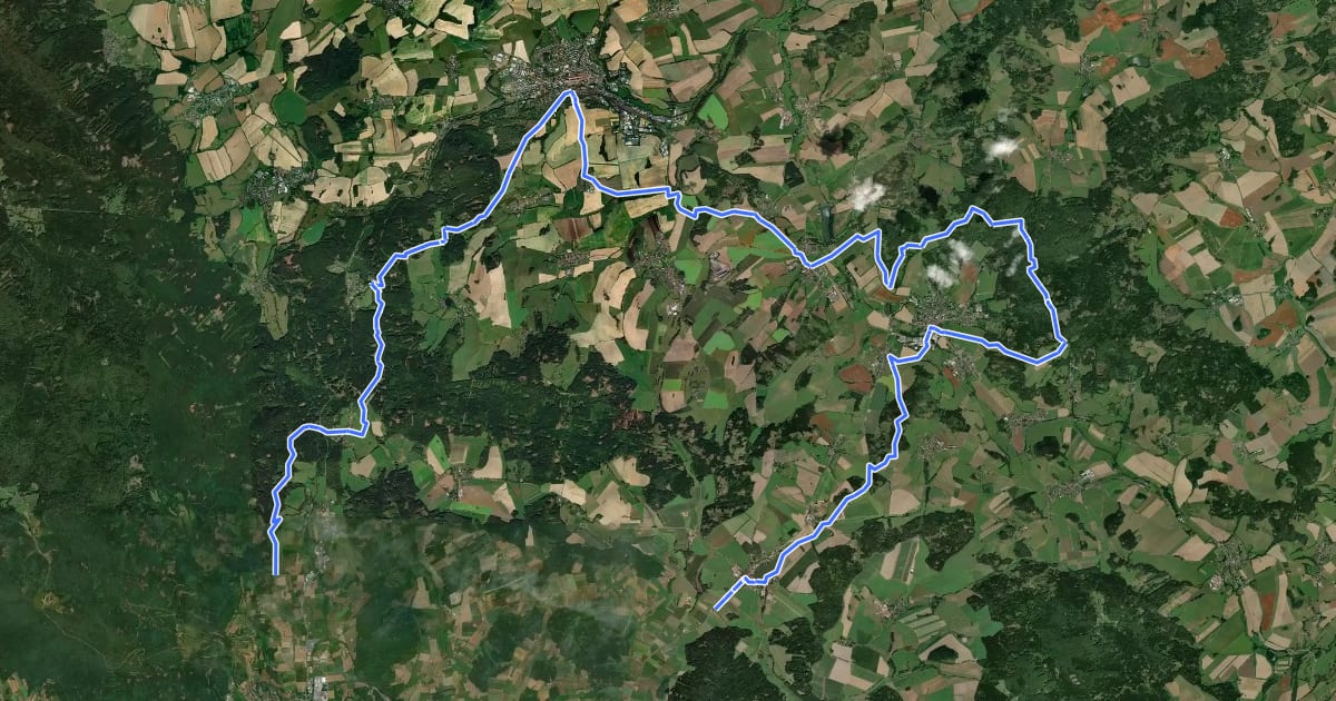 Маршрут Baierweg CZ на спутниковом снимке