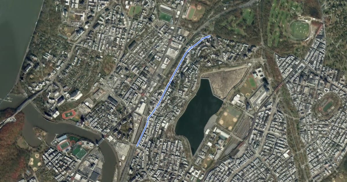 Маршрут Bailey Avenue на спутниковом снимке