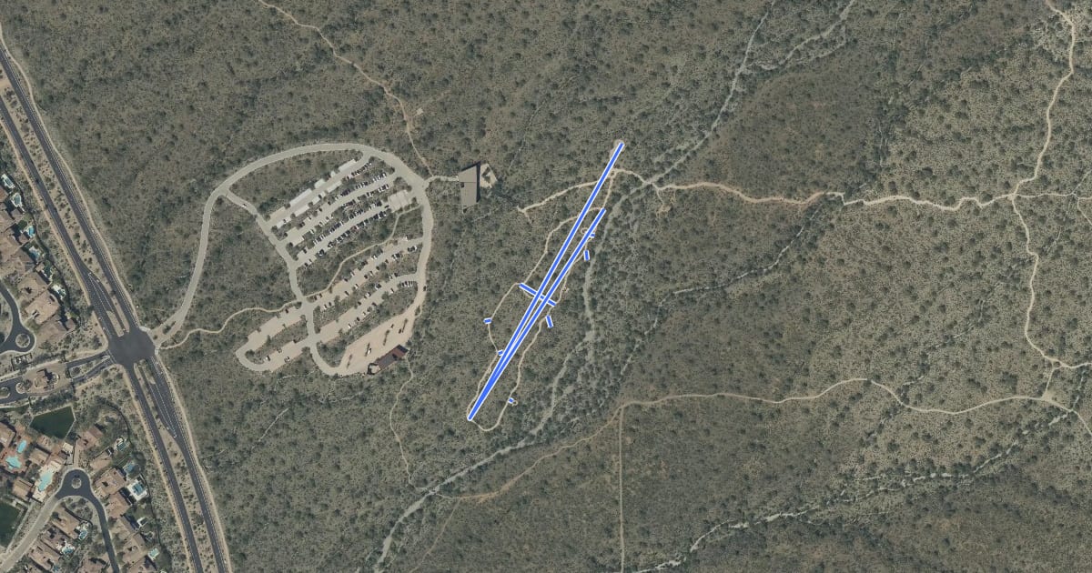 Маршрут Bajada Nature Trail на спутниковом снимке