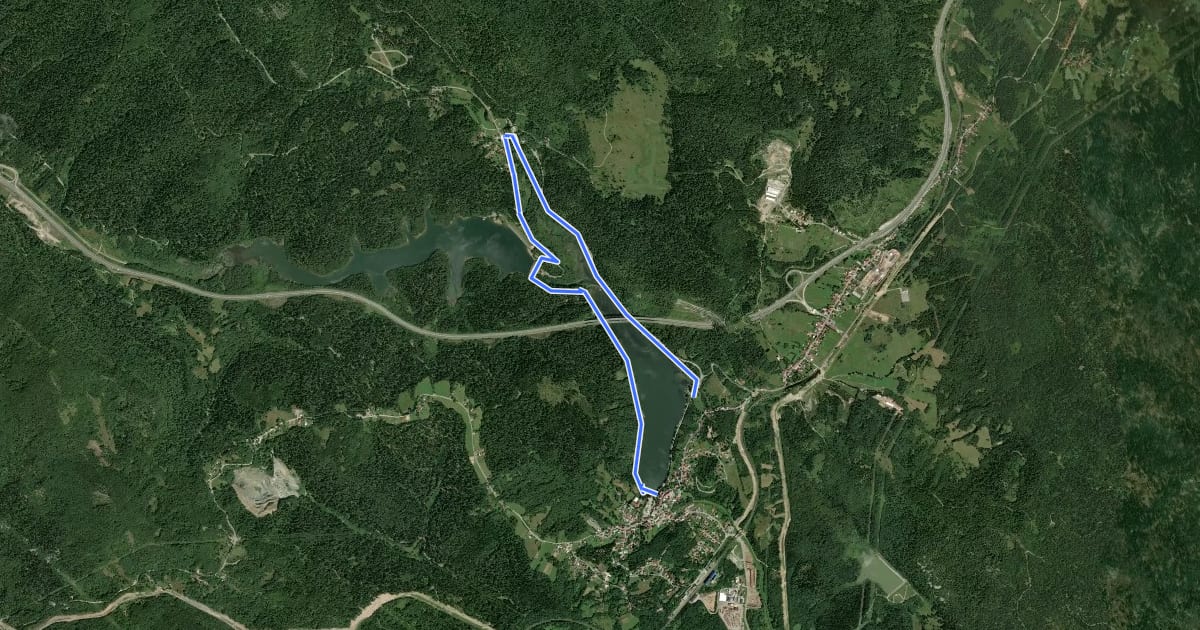 Маршрут Bajer bike route на спутниковом снимке