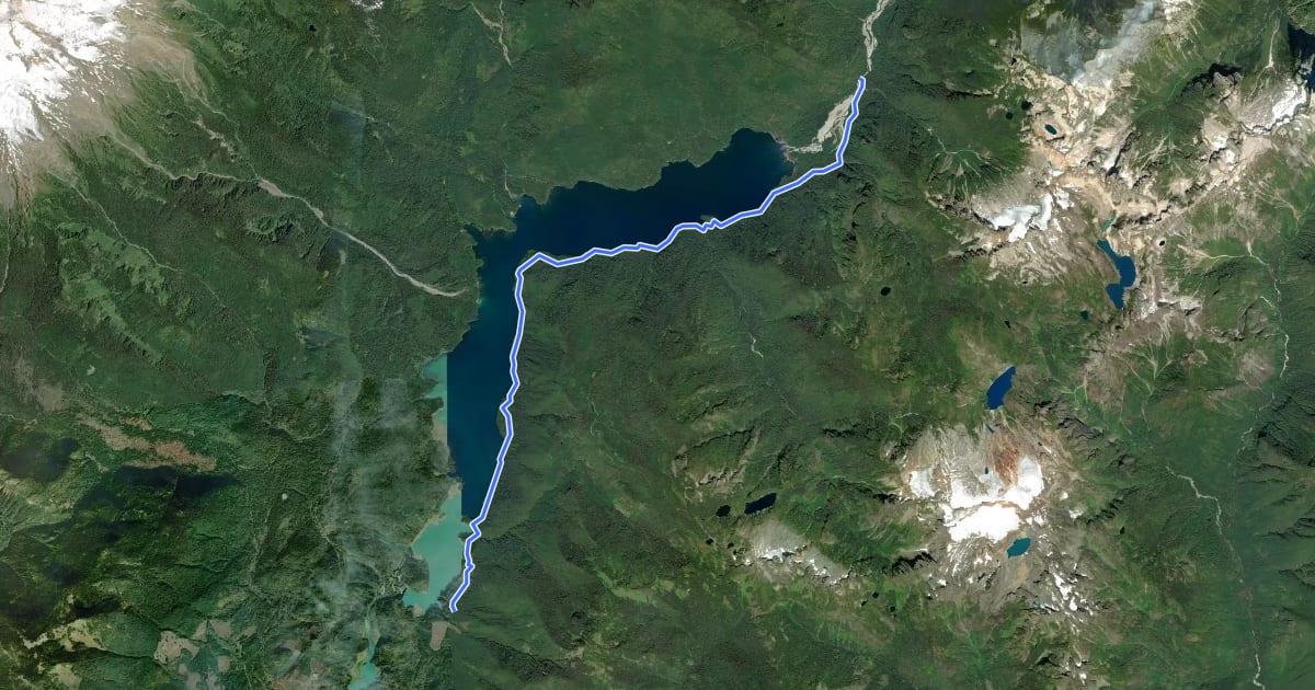 Маршрут Baker Lake Trail на спутниковом снимке