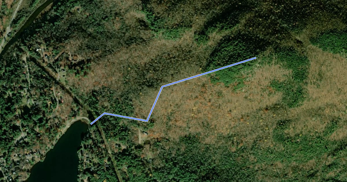 Маршрут Baker Mountain Trail на спутниковом снимке