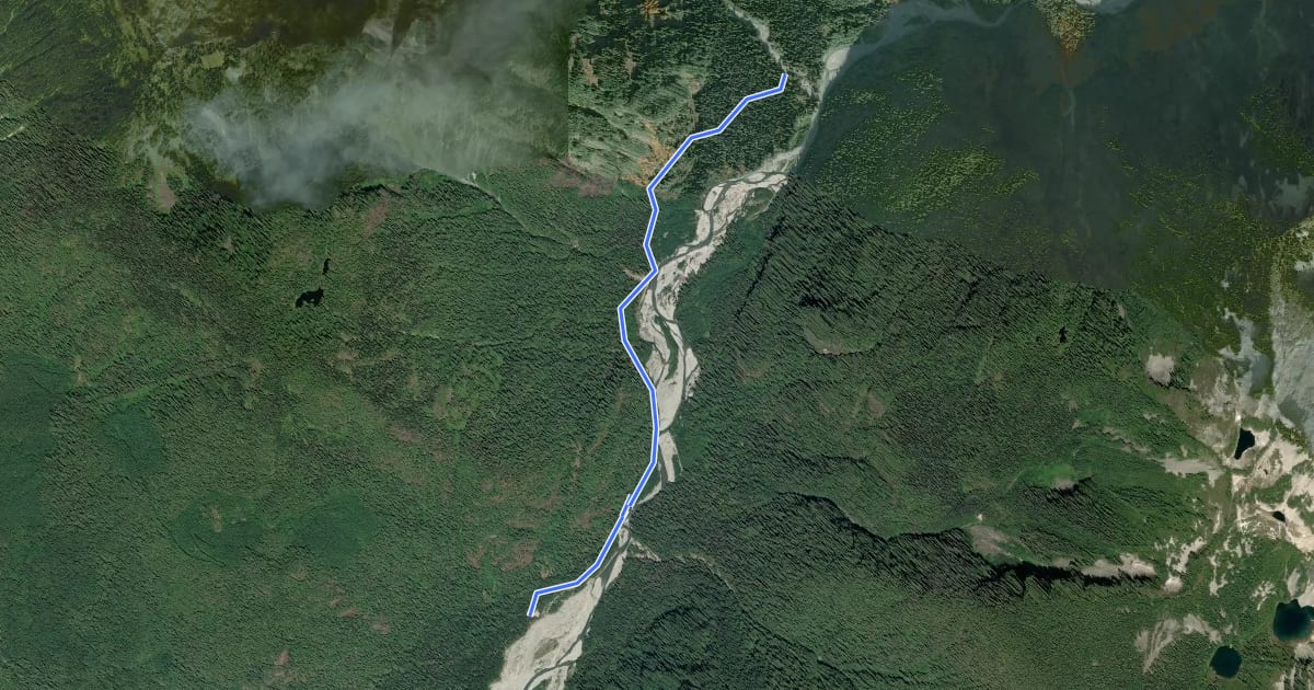 Маршрут Baker River Trail на спутниковом снимке
