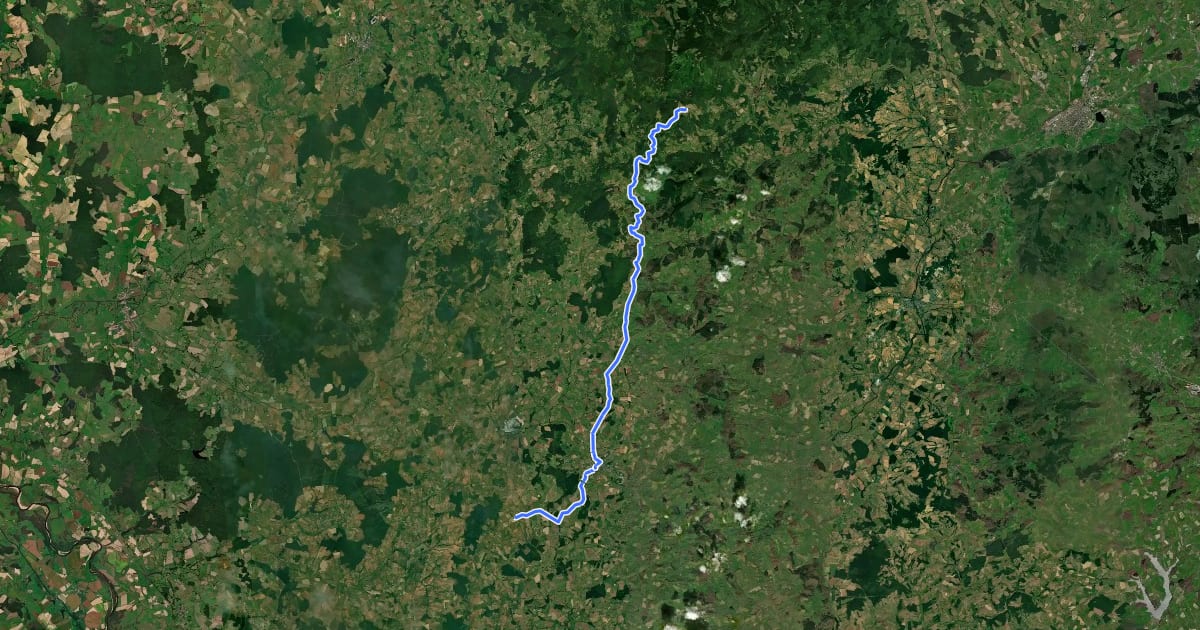 Маршрут Balade d'Architecture contemporaine dans la Nièvre : Le Sud Morvan на спутниковом снимке