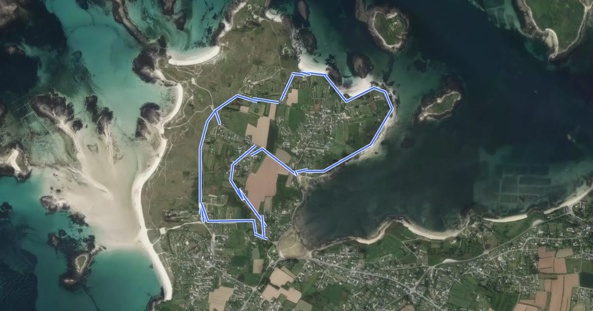 Маршрут Balade des Dunes на спутниковом снимке