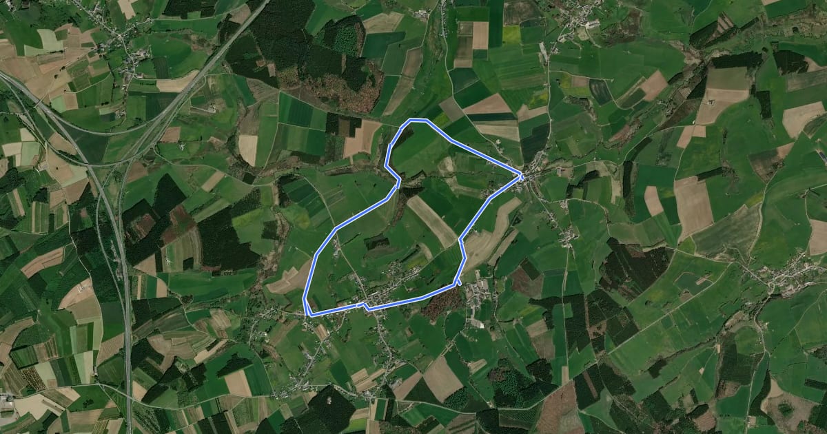 Маршрут Balade des Quatre Ponts на спутниковом снимке