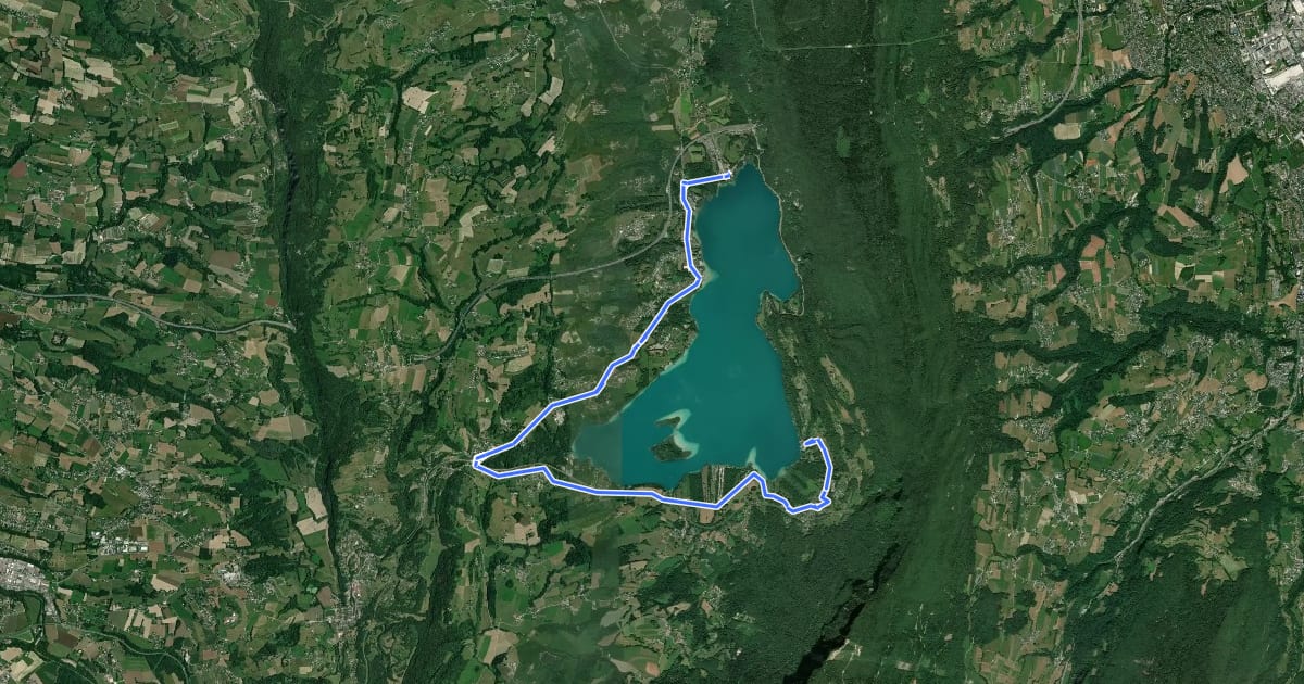 Маршрут Balade du lac d'Aiguebelette на спутниковом снимке