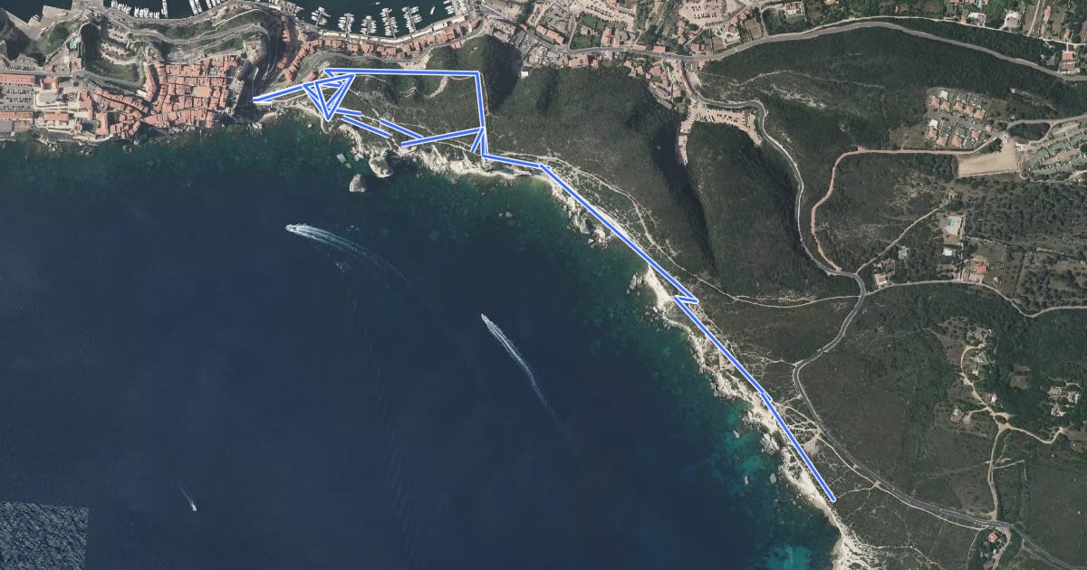 Маршрут Balade Littorale Campu Rumanilu (Champs de Romarin) на спутниковом снимке
